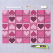 Romantische roze harten omhoog en omlaag tissuepapier (Craft)