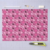 Romantische roze harten omhoog en omlaag tissuepapier (Craft)