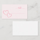 Romantische Roze Harten Plaatskaartje (Voorkant / Achterkant)
