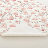 Romantische Roze Harten Rozen Bloem Sherpa Deken (3/4)