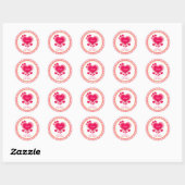 Romantische Roze Harten Vakantie Ronde Sticker (Vel)