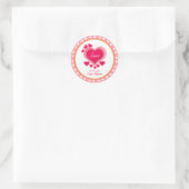 Romantische Roze Harten Vakantie Ronde Sticker (Tas)