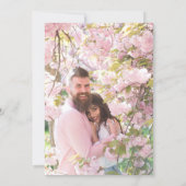 Romantische Roze/Ivoren Waterverfrozen Bruiloft Save The Date (Achterkant)