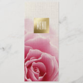 Romantische Roze | Kaarten van het menu Gold Foil  (Voorkant)