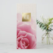Romantische Roze | Kaarten van het menu Gold Foil  (Staand voorkant)