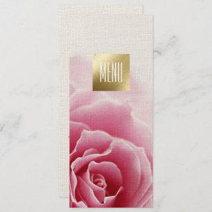 Romantische Roze   Kaarten van het menu Gold Foil 