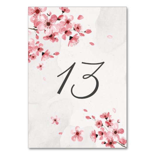 Romantische roze kerry blossom, editable bruiloft kaart (Voorkant)