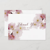 Romantische Roze Kersenbloesem Bedankkaart (Voorkant / Achterkant)