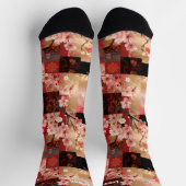 Romantische Roze Kersenbloesem Bloemenlappendeken Sokken (Top)
