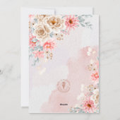 Romantische roze konijn & harten Valentijnsdag Feestdagenkaart (Achterkant)