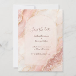 Romantische Roze Kwarts Agat marmeren Huwelijk Kaart