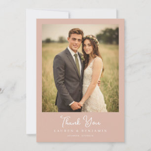 Romantische Roze Landelijke Foto Bedankkaart