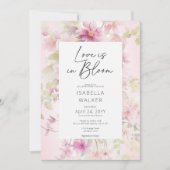 Romantische Roze Liefde In Bloom Bloemen Vrijgezel Kaart (Voorkant)