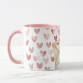 Romantische Roze Liefdesharten Valentijnsdag Mok (Links)