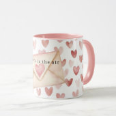 Romantische Roze Liefdesharten Valentijnsdag Mok (Voorkant rechts)
