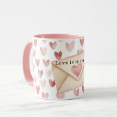 Romantische Roze Liefdesharten Valentijnsdag Mok (Voorkant links)