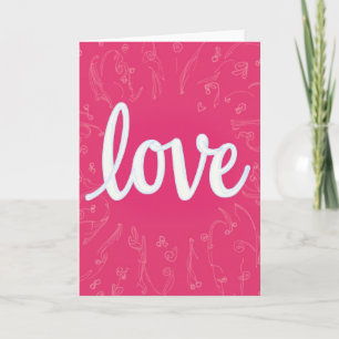 Romantische Roze Liefdeskaart Kaart