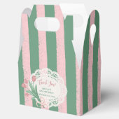 Romantische Roze Lint & Tulp Bloemstuk Aangepaste Bedankdoosjes (Geopend)