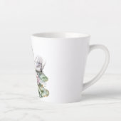 Romantische Roze Lotus Bloemen Zwanen Latte Mok (Rechts)