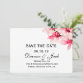 Romantische Roze Magnolia Trouwen Save the Date (Staand voorkant)