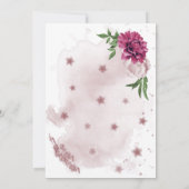 romantische roze mauve floral wreatbruilt kaart (Achterkant)