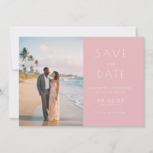 Romantische Roze Minimalistische Foto Save The Date