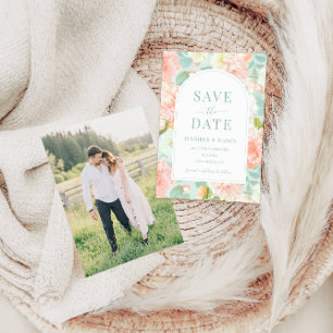 Romantische Roze Munt Blauwgroen Bloemen Boho Bewa Kaart