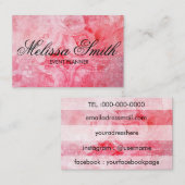 Romantische Roze Oud nam Rustiek Visitekaartje toe (Voorkant / Achterkant)