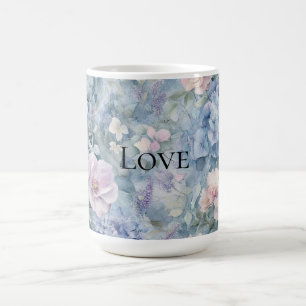 Romantische Roze Paarse Bloemen Liefde Koffiemok
