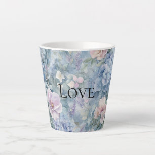 Romantische Roze Paarse Bloemige Liefde Latte Mok