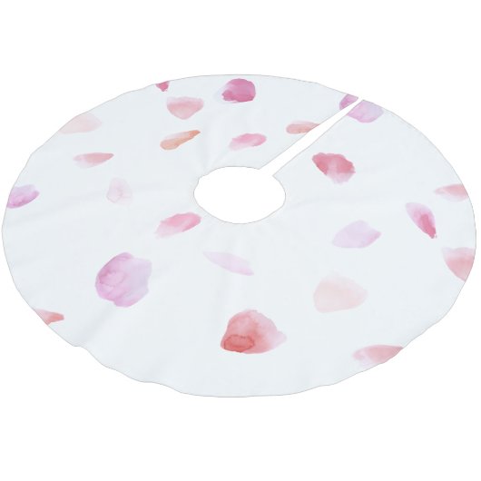 Romantische roze perzik Roos bloemblaadjes Kerstboom Rok (Gekanteld)