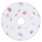 Romantische roze perzik Roos bloemblaadjes Kerstboom Rok (Voorkant)