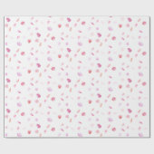 Romantische Roze Perzik Rozenblaadjes Bloemige Bru Cadeaupapier (Vlak)