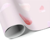 Romantische Roze Perzik Rozenblaadjes Bruidsdouche Cadeaupapier (Rol Hoek)