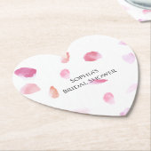 Romantische Roze Perzik Rozenblaadjes Bruidsdouche Kartonnen Onderzetters (Gekanteld)