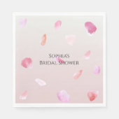 Romantische Roze Perzik Rozenblaadjes Bruiloftsfee Servet (Voorkant)