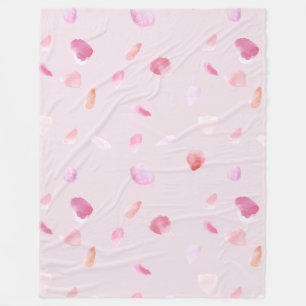 Romantische roze perzik rozenblaadjes fleece deken