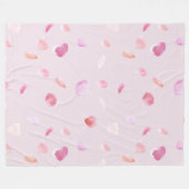 Romantische roze perzik rozenblaadjes fleece deken (Voorkant (Horizontaal))