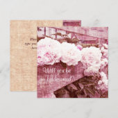 Romantische roze pinda's verzoek om bruidsmeisje kaart (Voorkant / Achterkant)