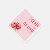 Romantische Roze Pioen Bloem Servet (Hoek)