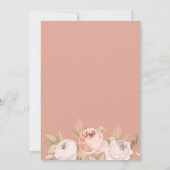 Romantische roze pioen bruiloft uitnodiging (Achterkant)