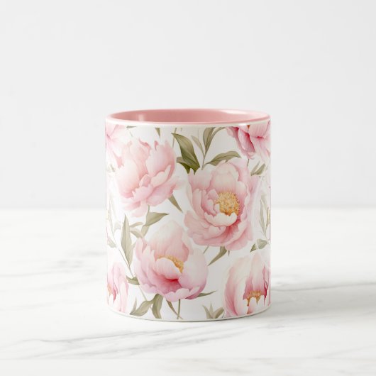 Romantische roze pioen Mok (Center)