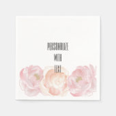 Romantische roze pioenen bloemig servetten (Voorkant)