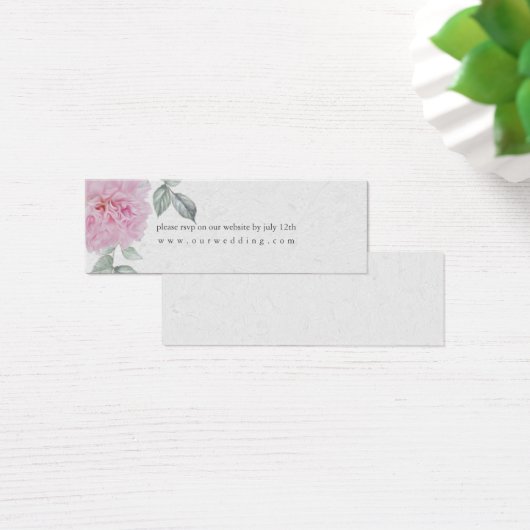Romantische roze pioenen bruiloft website RSVP Mini Visitekaartjes (Bureau)