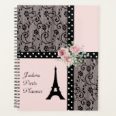 Romantische roze Polka Dot Parijs Frankrijk Planne Planner (Voorkant)