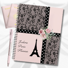 Romantische roze Polka Dot Parijs Frankrijk Planne Planner