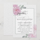 Romantische roze pony's rijstpapier Barefoot Bride Kaart (Voorkant / Achterkant)