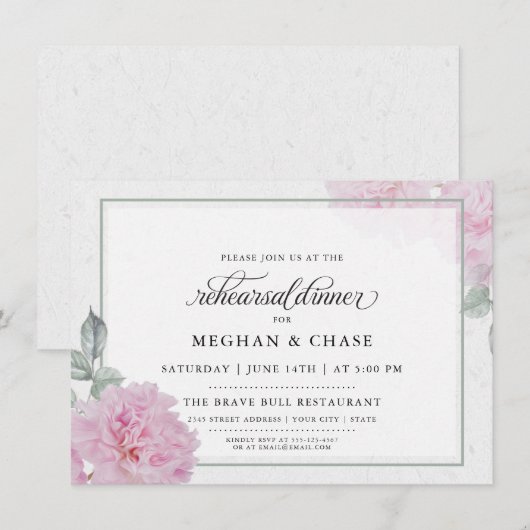 Romantische roze pony's rijstpapier Barefoot Bride Kaart (Voorkant / Achterkant)