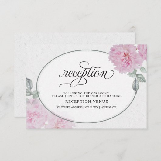 Romantische roze pony's rijstpapier Barefoot Bride Kaart (Voorkant / Achterkant)