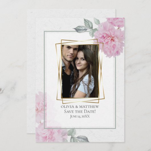 Romantische roze pony's rijstpapier Barefoot Bride Kaart (Voorkant / Achterkant)